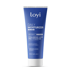 LOYI Daily Oil-Free Moisturizer 50ml, blue tube with white cap, lightweight non-greasy hydration