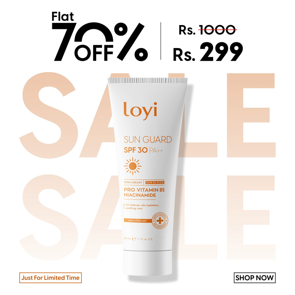 LOYI Sun Guard SPF 30 PA++ Sunblock 50ml, white tube - broad-spectrum daily sun protection with niacinamide